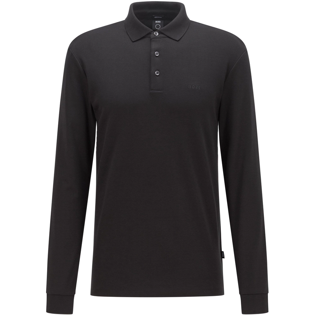 Hugo Boss Pado 30 Long Sleeve Polo Shirt - Black 001